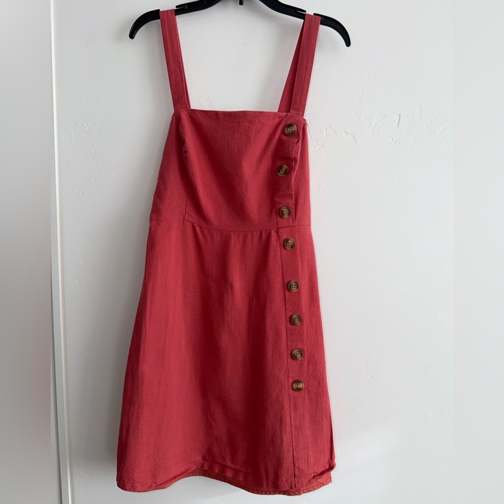 Lulus Loretta Rust Button Front Sundress Cottagecore Summer Dress | Small